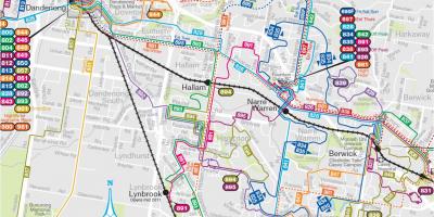 Melbourne bus routes kaart