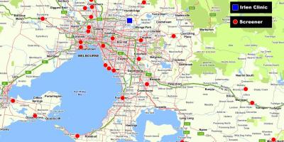Kaart van grotere Melbourne