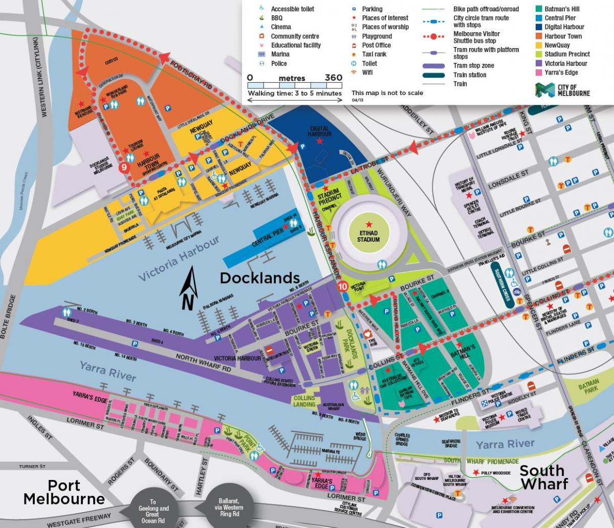 docklands Melbourne kaart bekijken