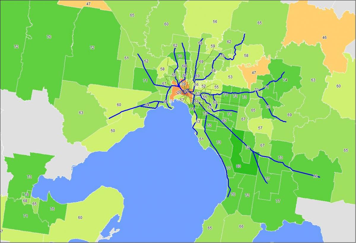 kaart van Melbourne