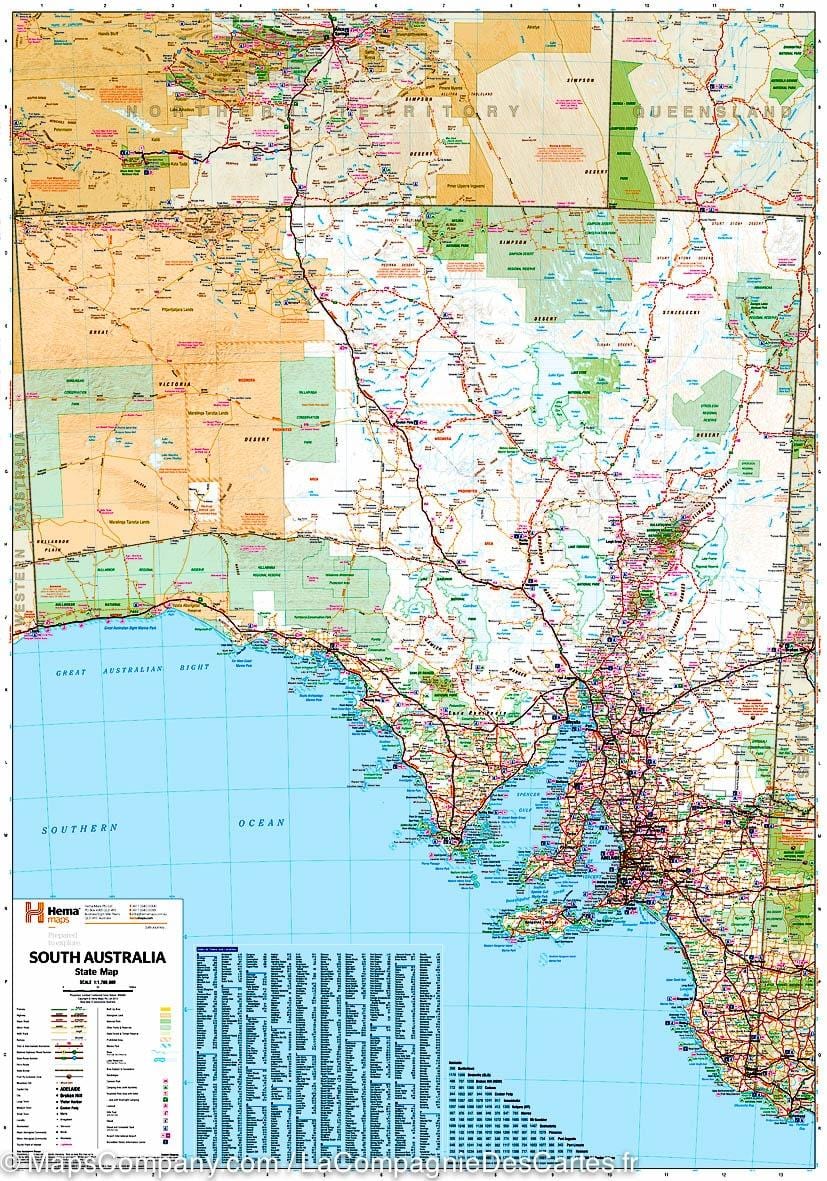 kaart van zuid-Australië
