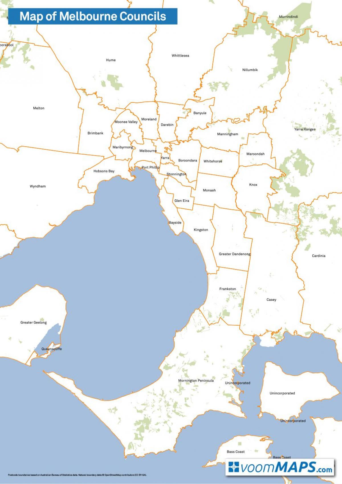 kaart van Melbourne raden