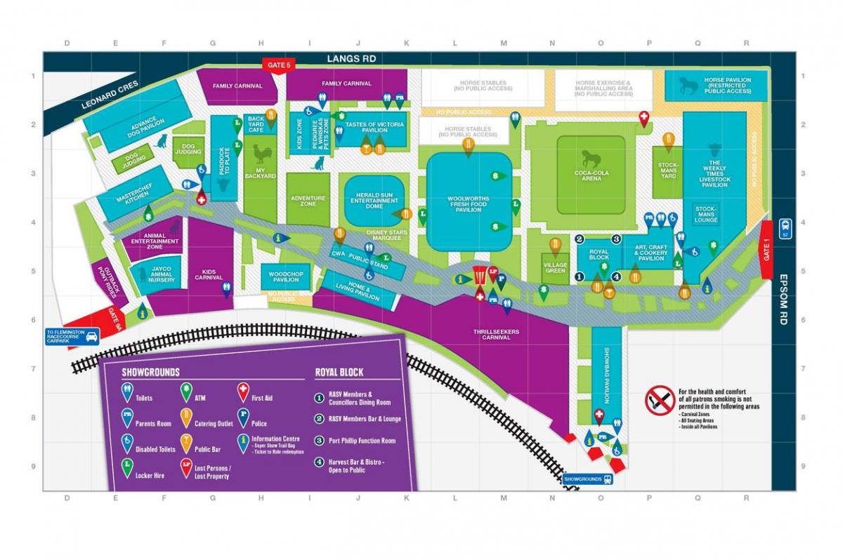 kaart van Melbourne Showgrounds