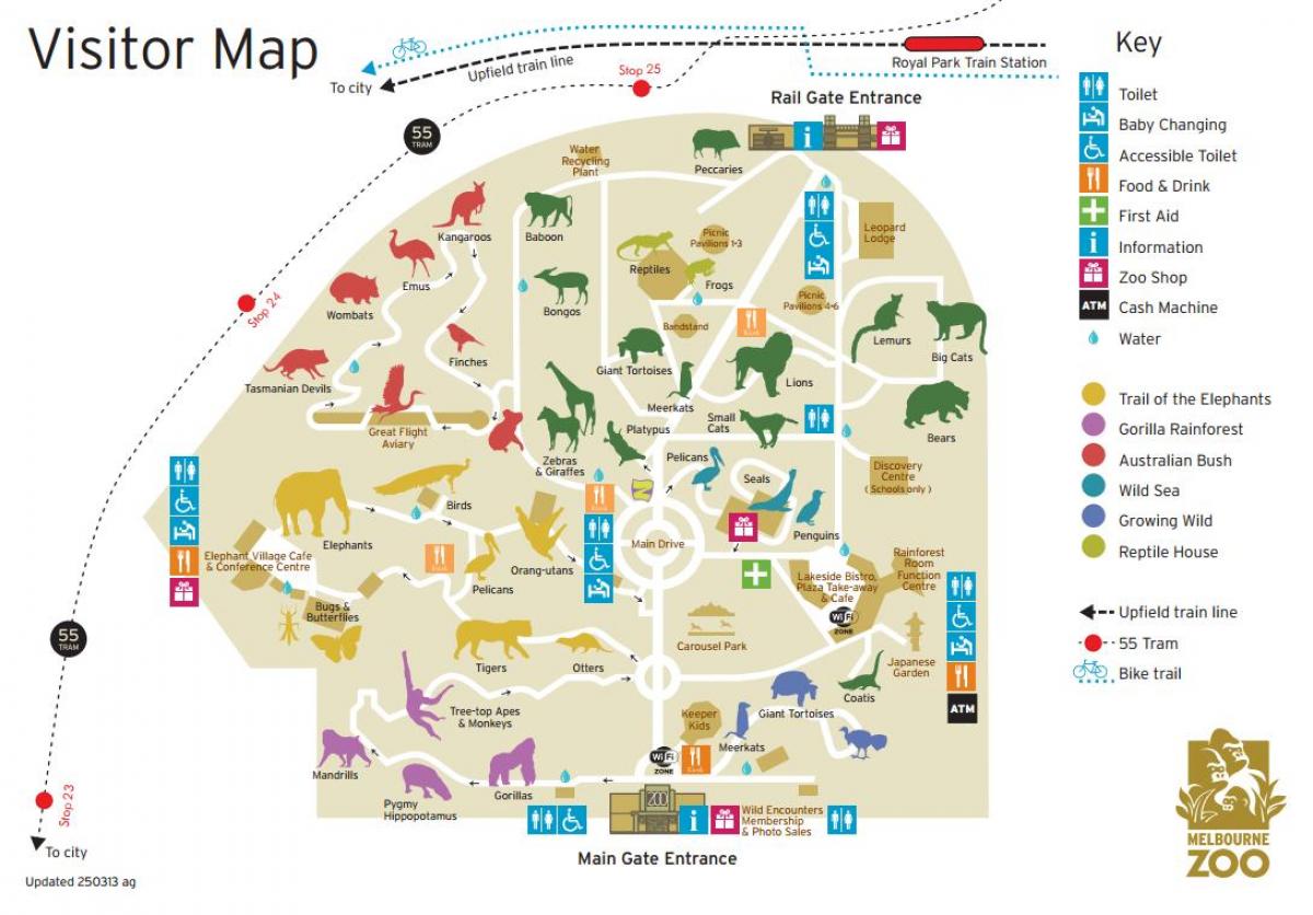kaart van Melbourne zoo
