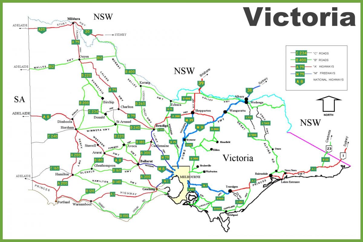 kaart van Victoria Australië