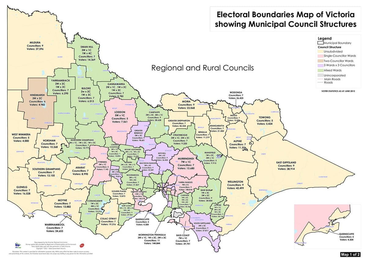 kaart Victoria Australië