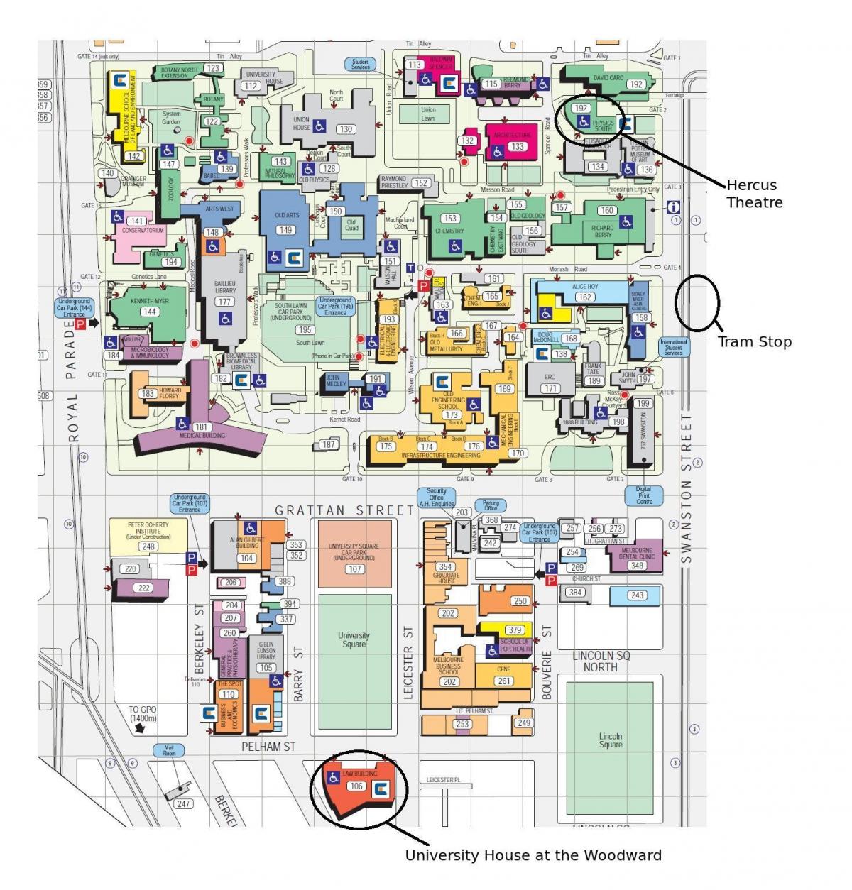 Victoria university campus kaart