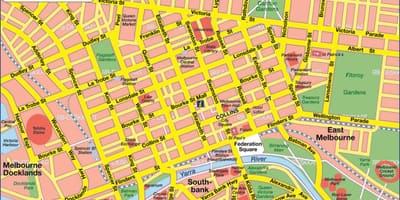 Plattegrond van de stad Melbourne