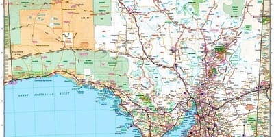 Kaart van zuid-Australië