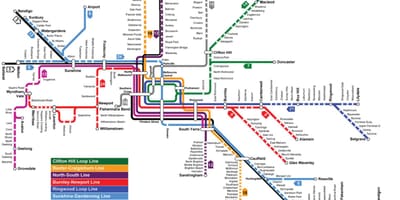 Metro kaart Melbourne