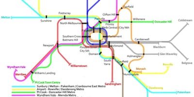 Metro kaart Melbourne