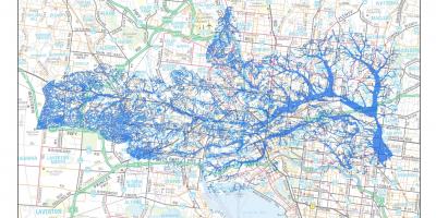 Kaart van Melbourne en vloed